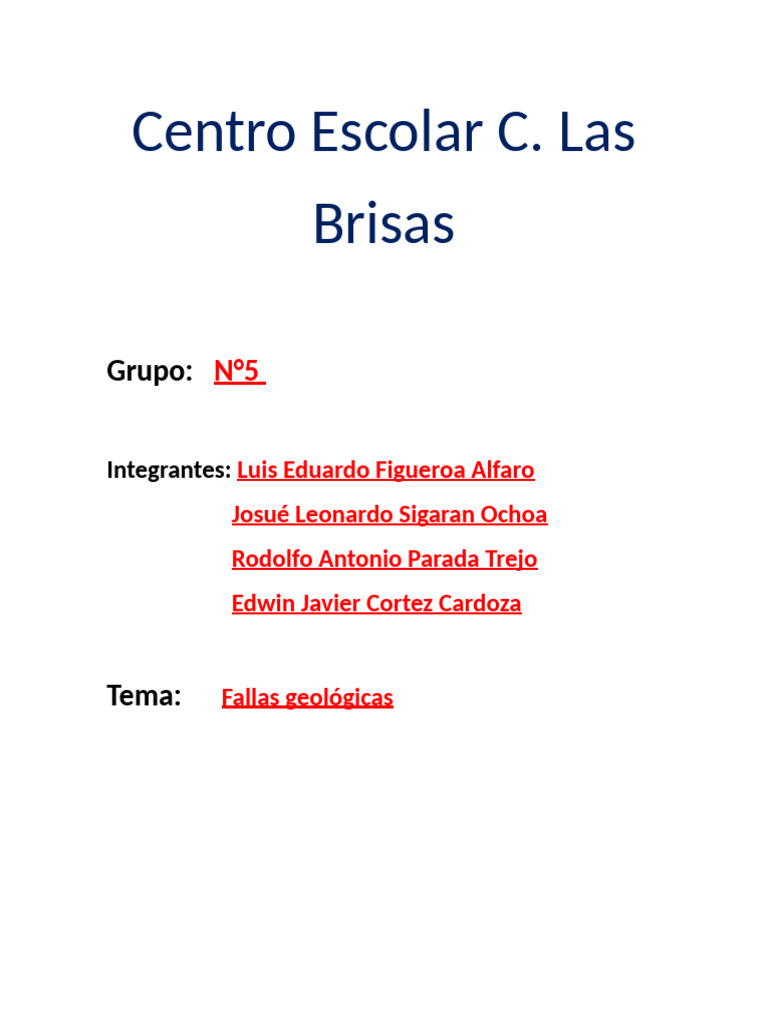 Expossicion Sobre Las Fallas Geologicas 1 Pdf Falla Geología