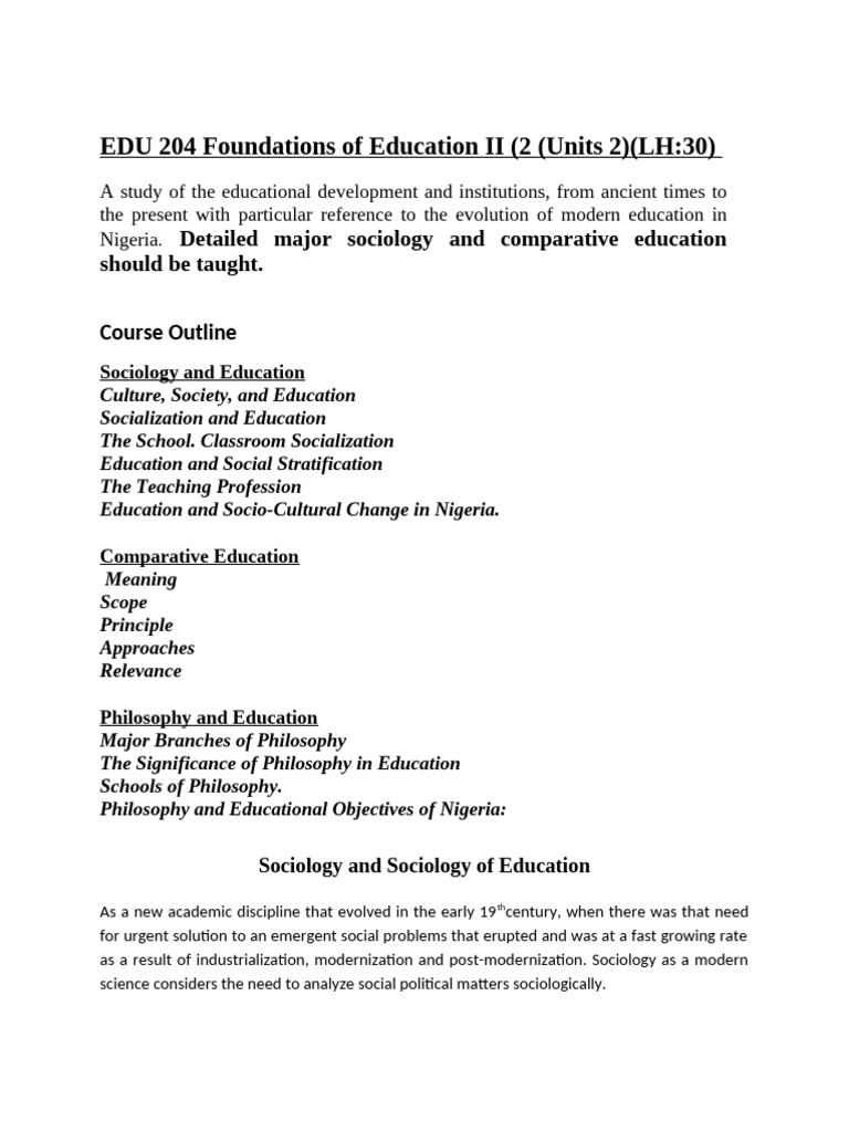 EDU 204 Foundations of Education II Lecture Notes 1.-1-1 | PDF ...