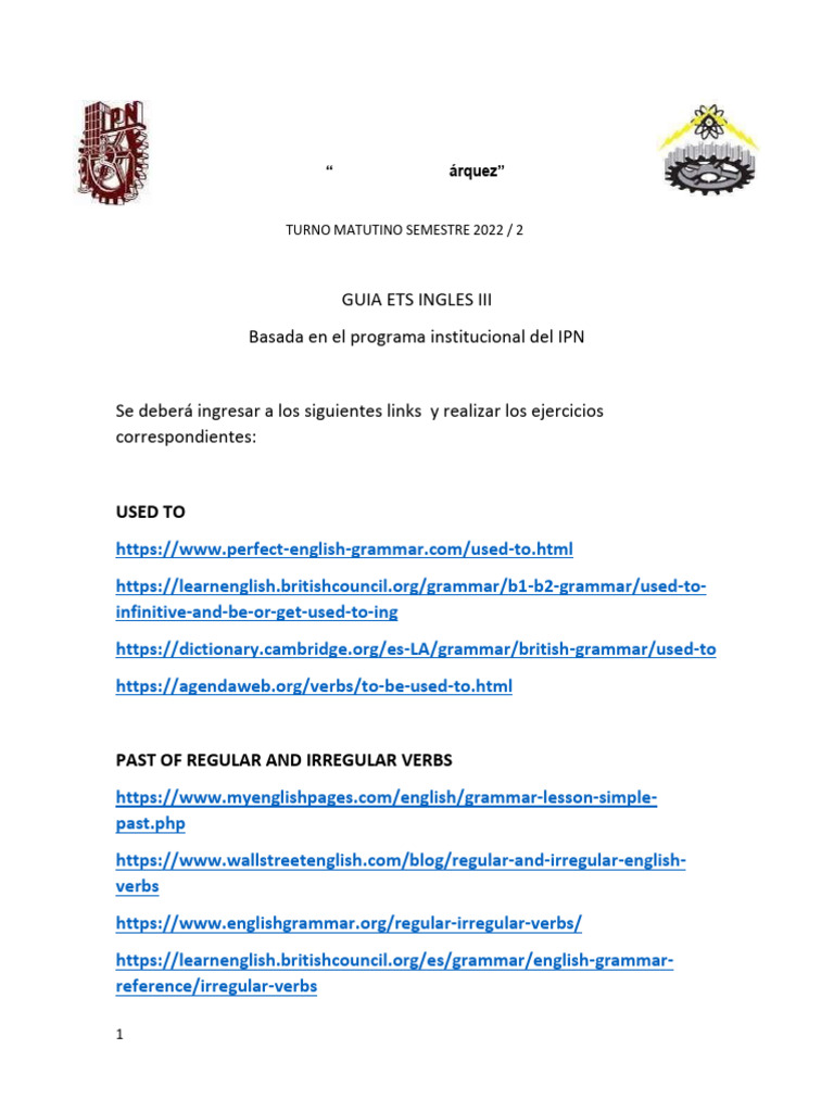 Guía de Gramática ETS Inglés III | PDF | Language Families | Semantic Units