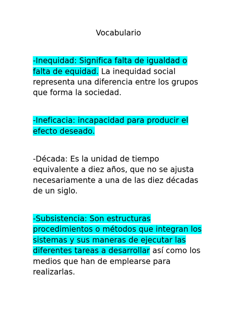 Vocabulario Civica | PDF