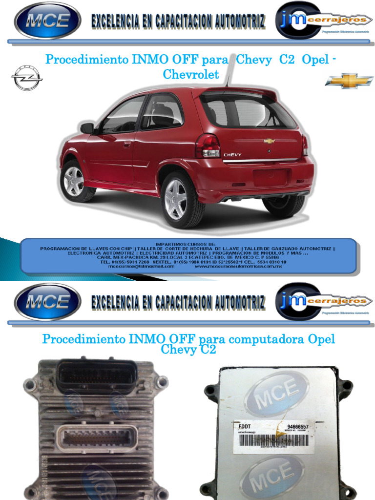 Inmo Off para Chevy C2: Procedimiento y Diagrama | PDF | Informática