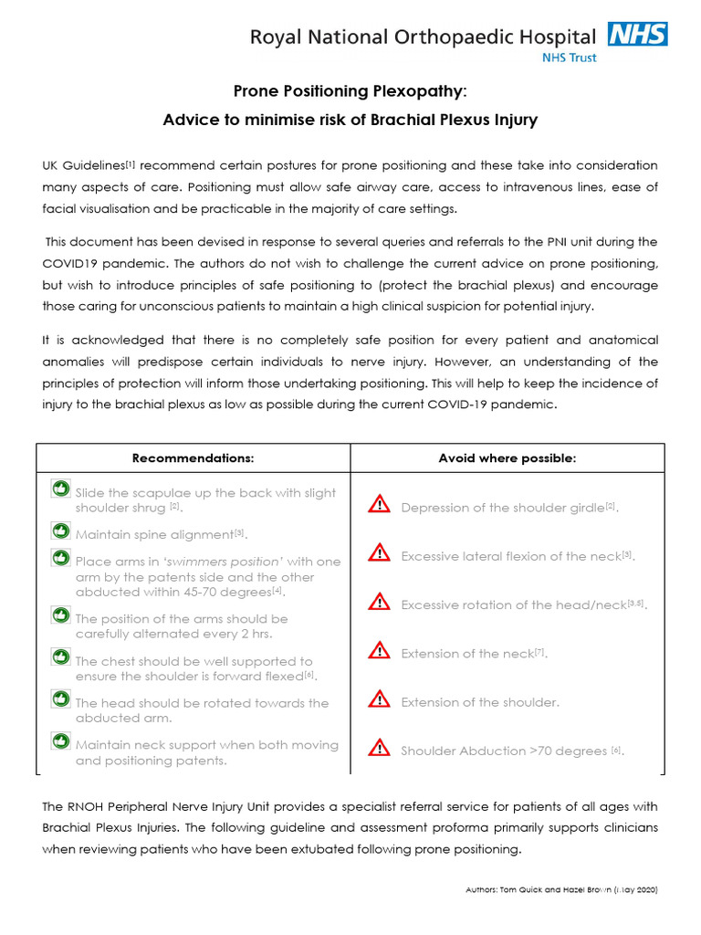 Proning Advice and Pathway For COVID19 Patients | PDF | Anatomical ...