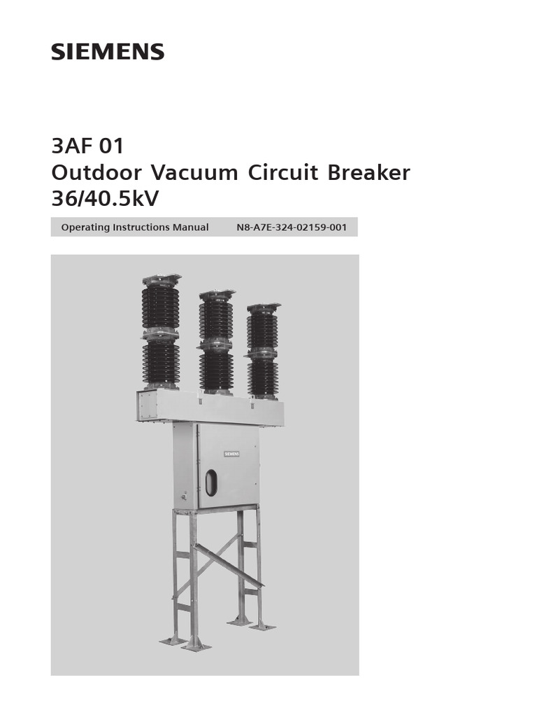 Operating Manual for 3AF 01 Circuit Breaker | PDF | Insulator ...
