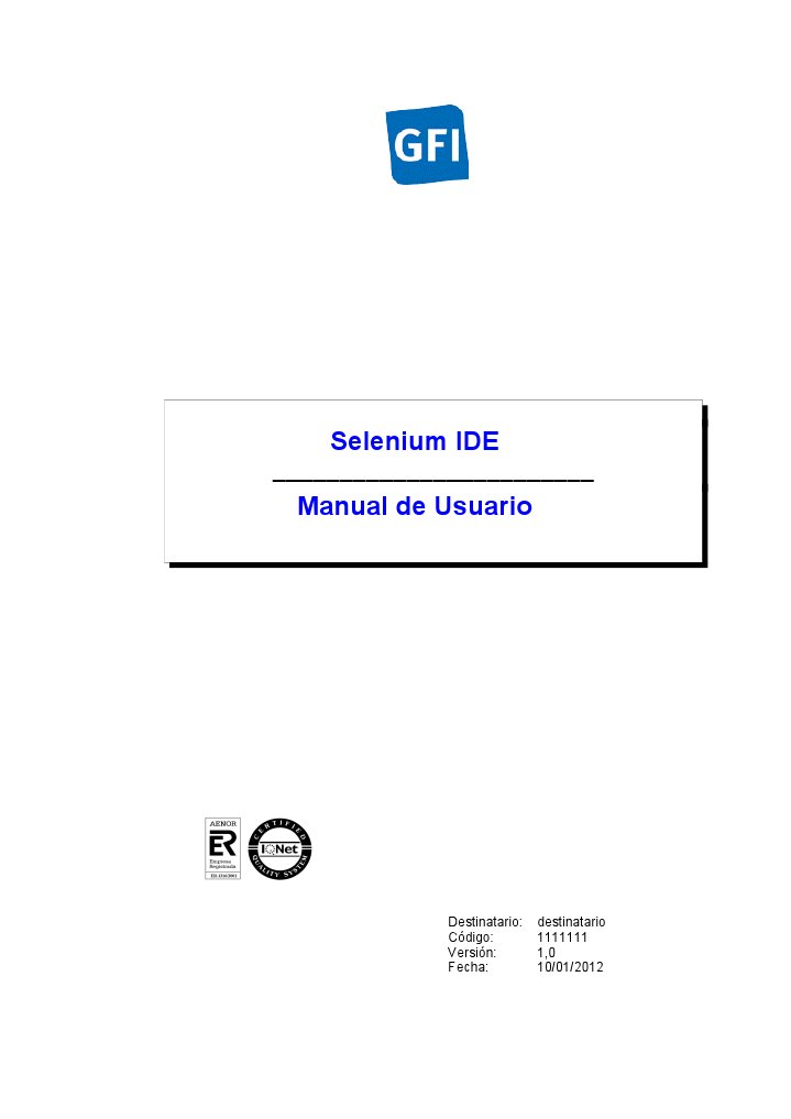SeleniumIDE Manual Usuario PDF Selenio (software) Entorno de desarrollo integrado