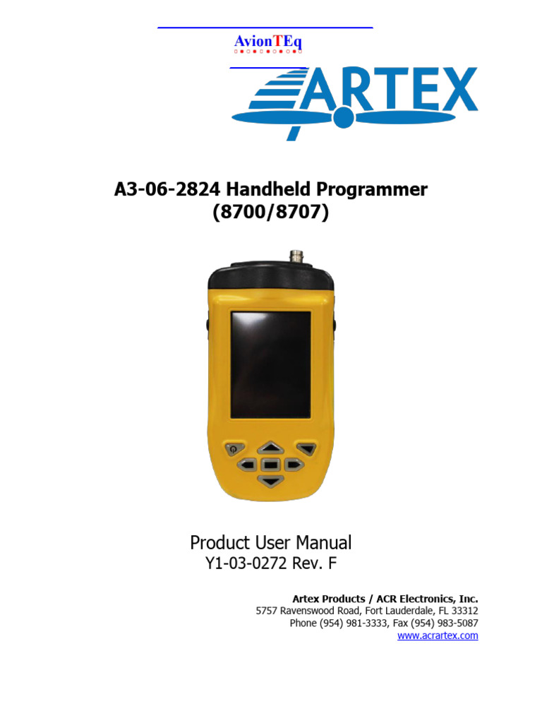 Artex TPS 8700 ELT Tester Operation Manual | PDF | Battery Charger ...