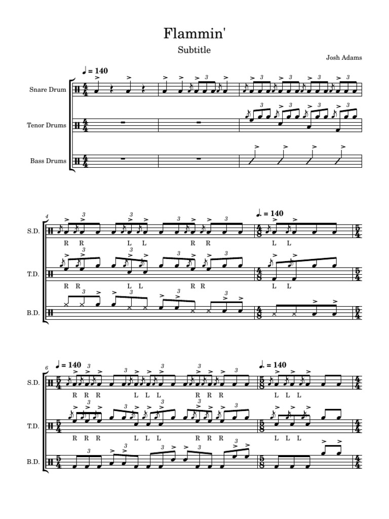 Flammin' 3 | PDF | Drumming | Performing Arts Companies