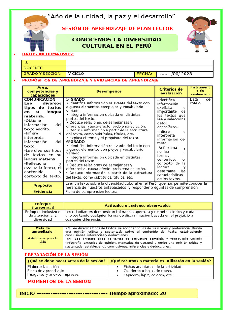 Comun-Conocemos La Diversidad Cultural en El Perú | PDF | Aprendizaje ...
