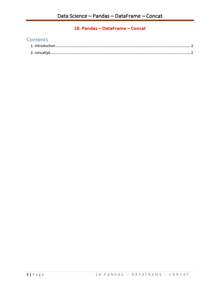 18 pandas dataframe concat pdf data analysis