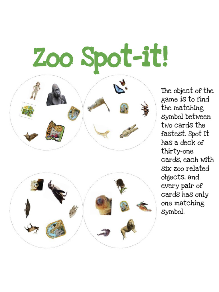 Zoo Spot It | PDF | Mystery, Thriller & Crime Fiction