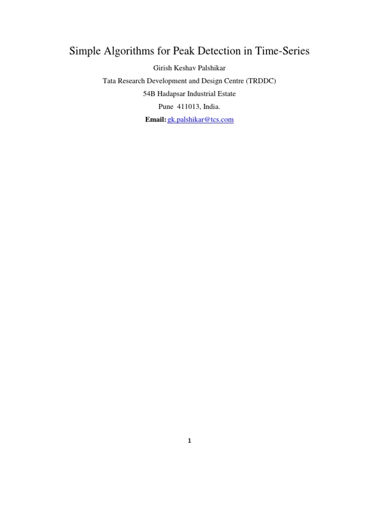 Peak Detection Algorithms for Time-Series | PDF | Time Series | Wavelet
