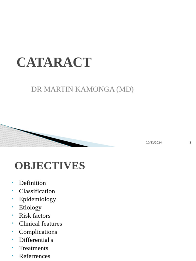 Session 10 Cataract | PDF | Cataract | Clinical Medicine