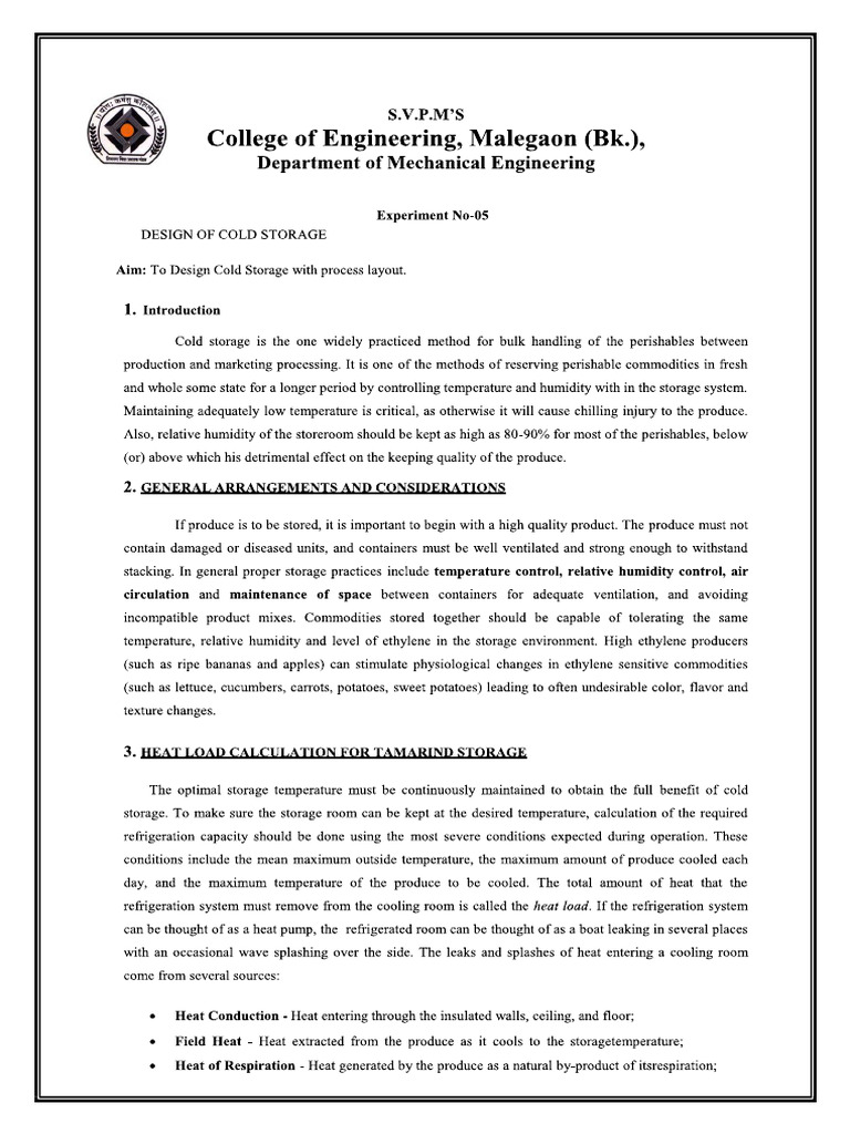 design-of-cold-storage-load-with-process-layout-pdf