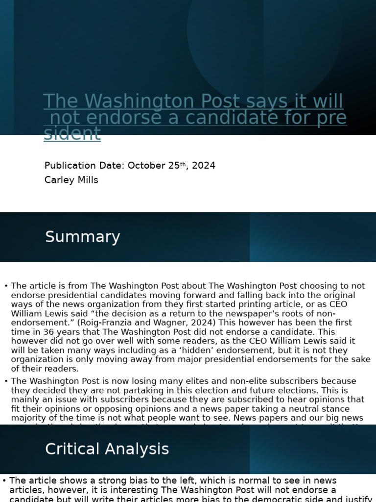 News Analysis 2 | PDF | The Washington Post | News