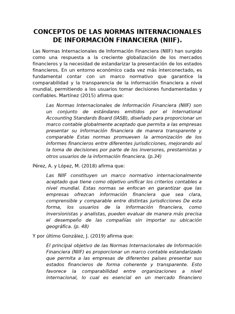 Las Normas Internacionales de Información Financiera | PDF | normas ...
