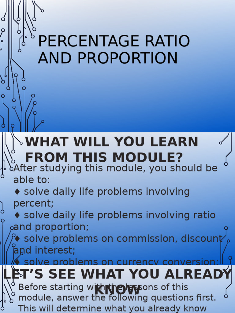 Percentage Ratio and Proportion | PDF | Percentage | Money