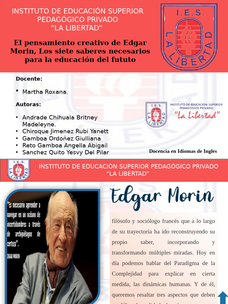 Edgar Morin 1 | PDF | Pedagogía | Conocimiento