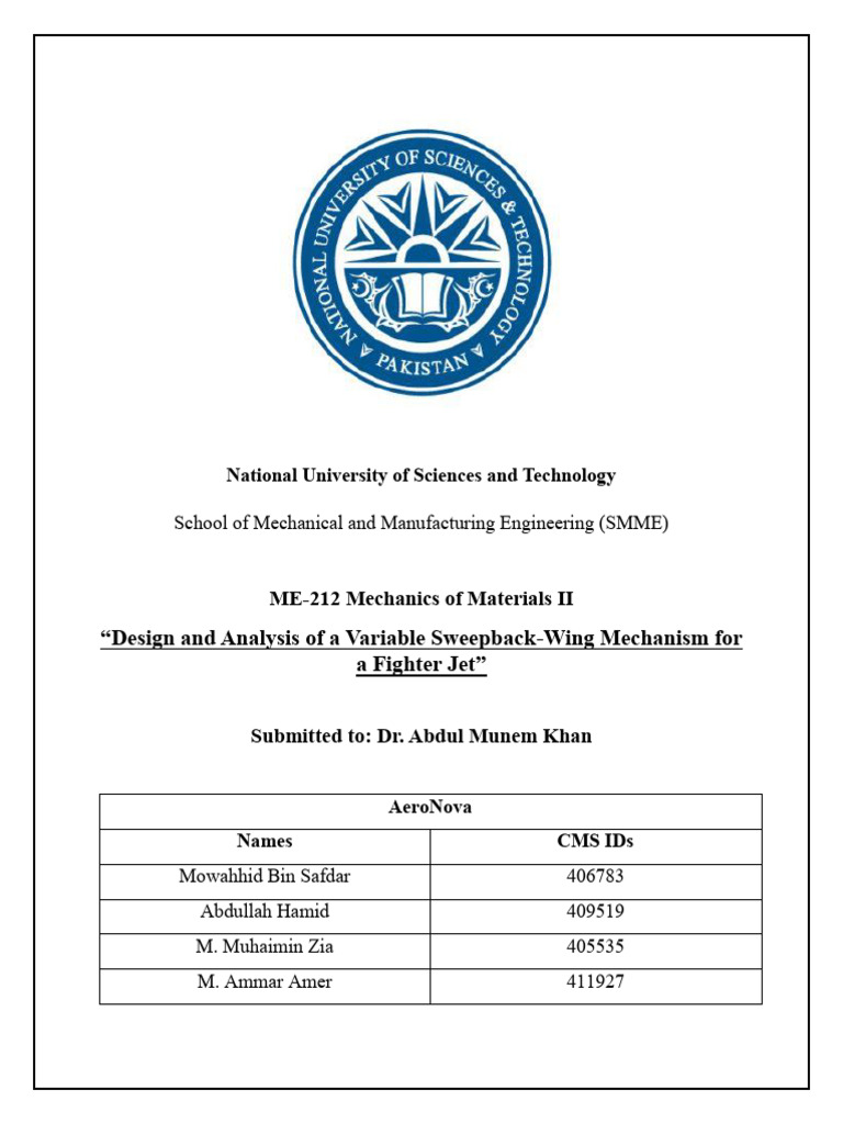 Variable Sweepback-Wing Design for Jets | PDF | Actuator | Aircraft