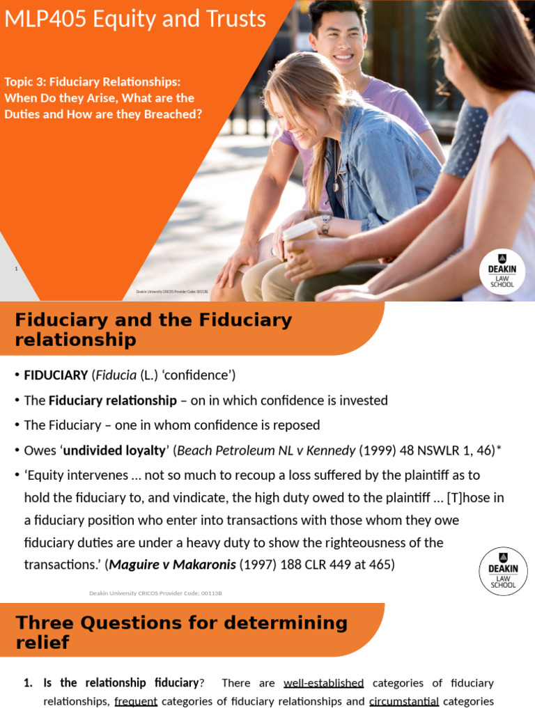 Understanding Fiduciary Relationships PDF Fiduciary Legal Remedy