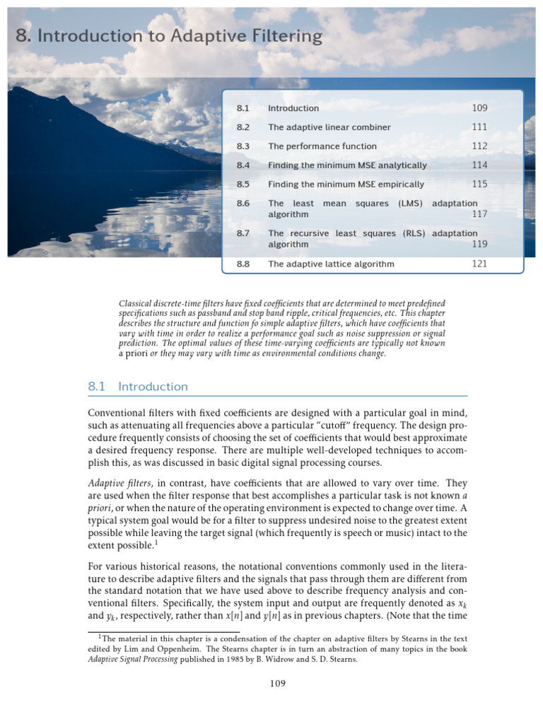 Understanding Adaptive Filtering Techniques | PDF | Mean Squared Error ...