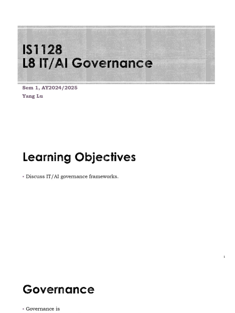 IT/AI Governance Frameworks Overview | PDF | Artificial Intelligence ...