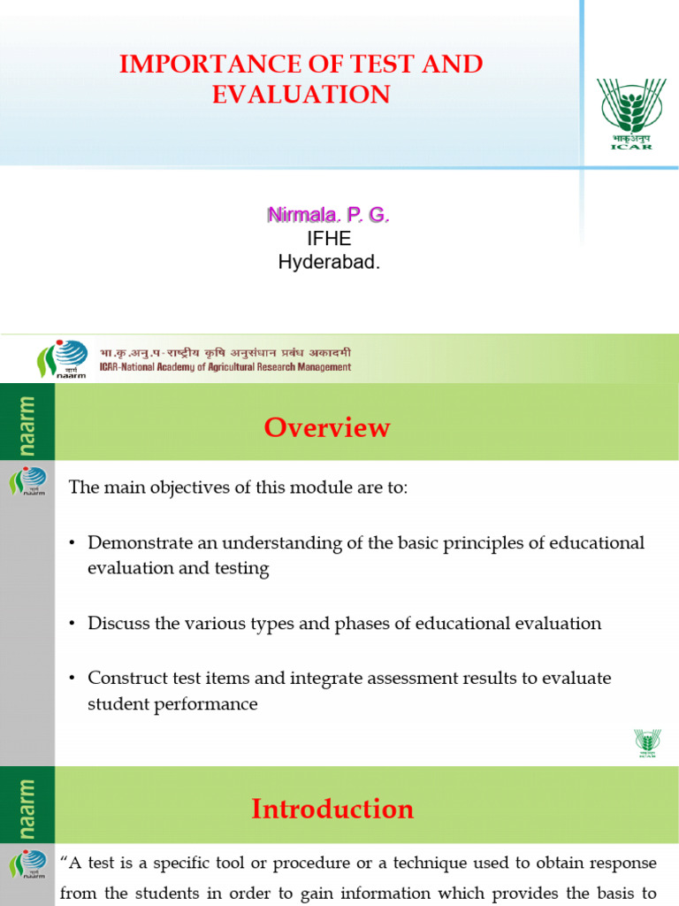 Educational Test and Evaluation Guide | PDF | Evaluation | Educational ...