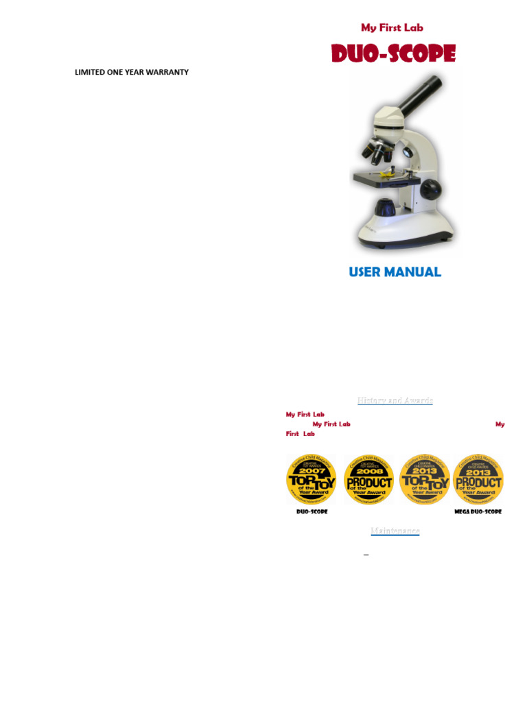 Kids' Microscope Guide | PDF | Optics | Equipment