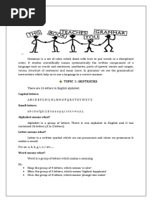 Basic English Grammar Notes