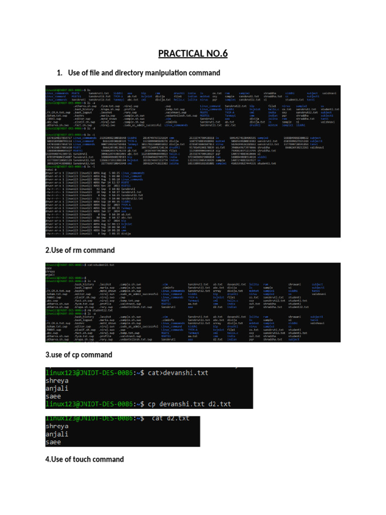 File and Directory Command Guide | PDF | Technology & Engineering
