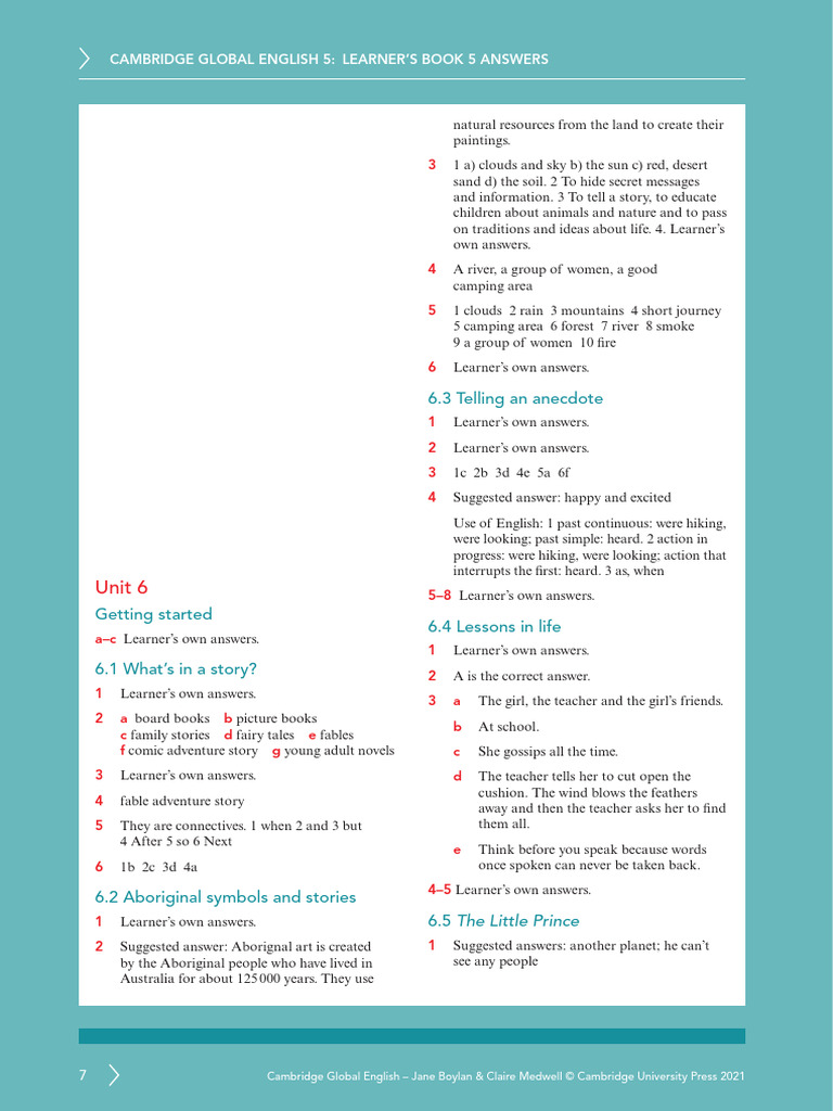 Cambridge Global English 5 Answers | PDF | Foreign Language Studies ...