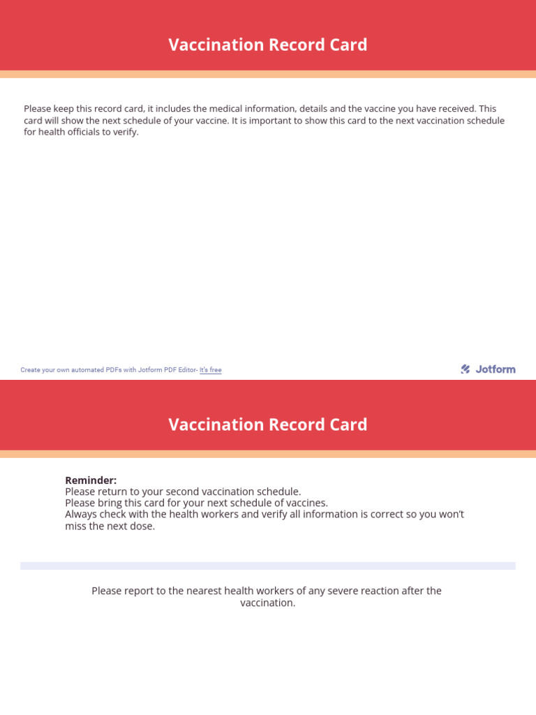 Vaccination Record Card: Create Your Own Automated Pdfs With Jotform ...