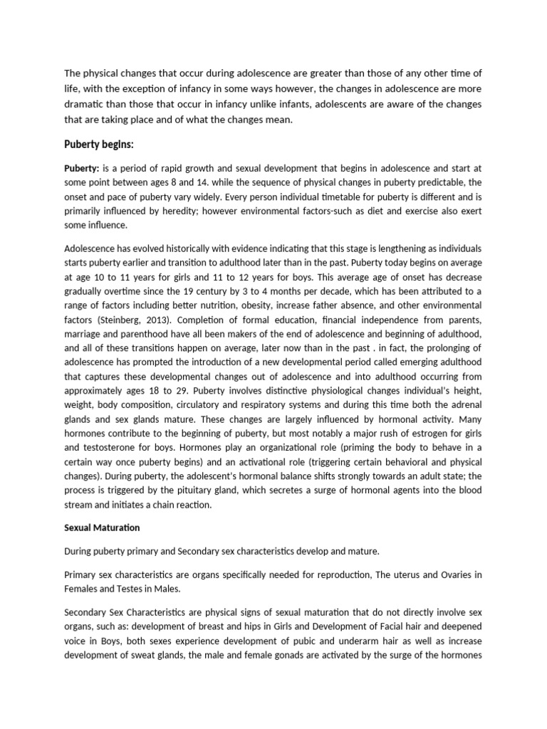 Understanding Puberty and Adolescence Changes | PDF | Puberty | Adolescence
