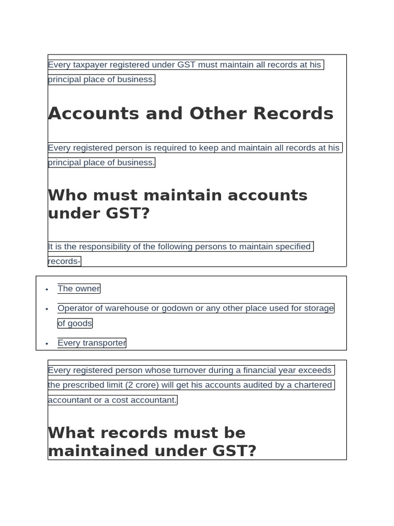 GST Record-Keeping Guide | PDF | Value Added Tax | Bookkeeping