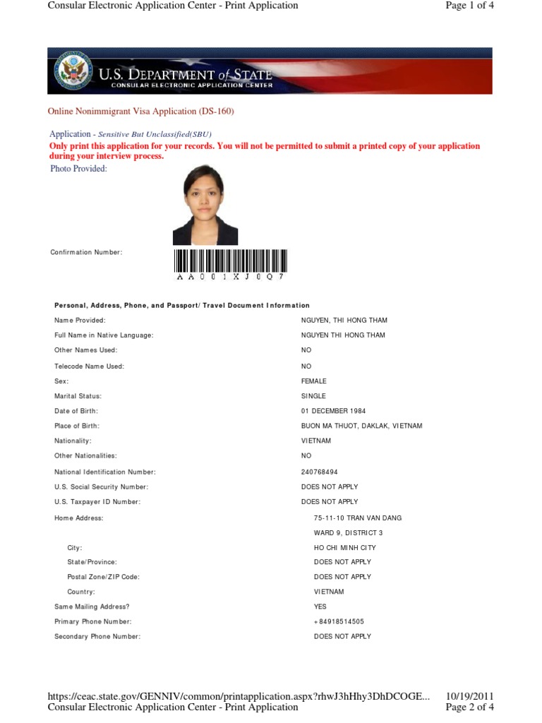 Ceac - State.gov GENNIV Common Printapplication - Aspx ...