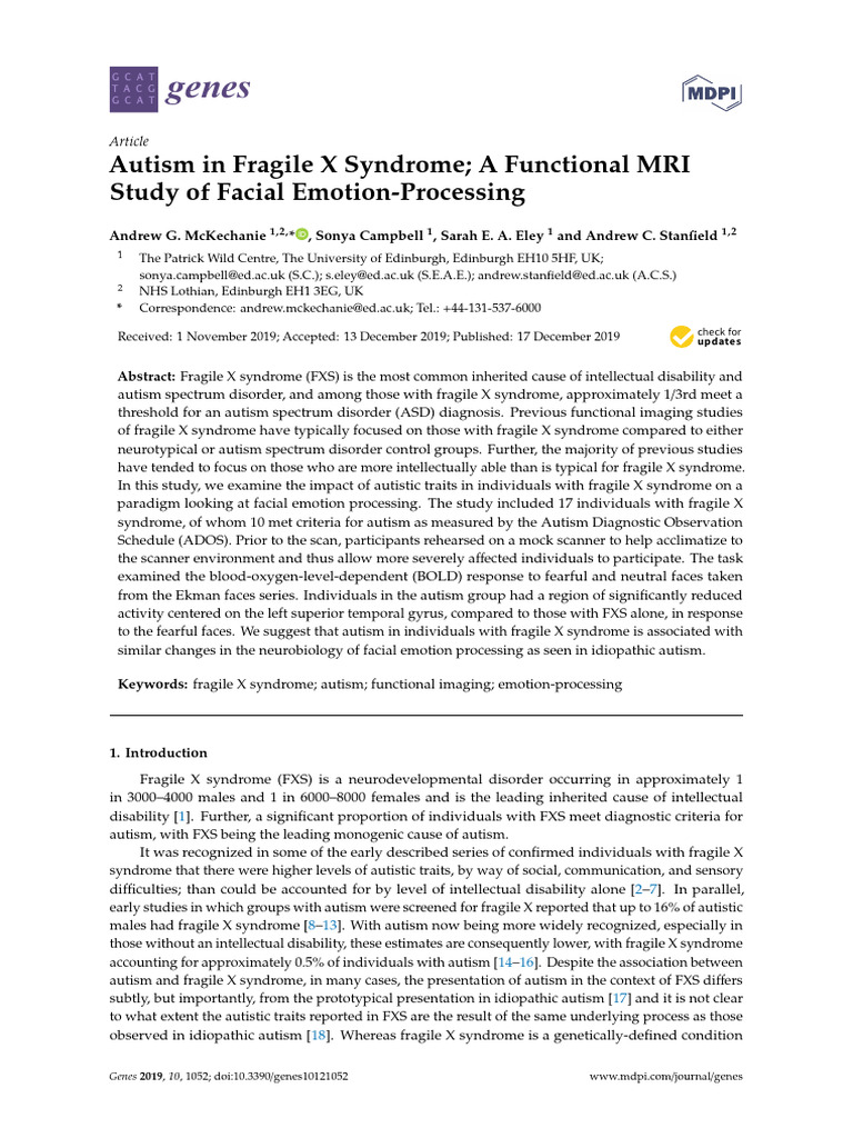 Autism and Emotion Processing in FXS | PDF | Autism Spectrum | Neuroscience