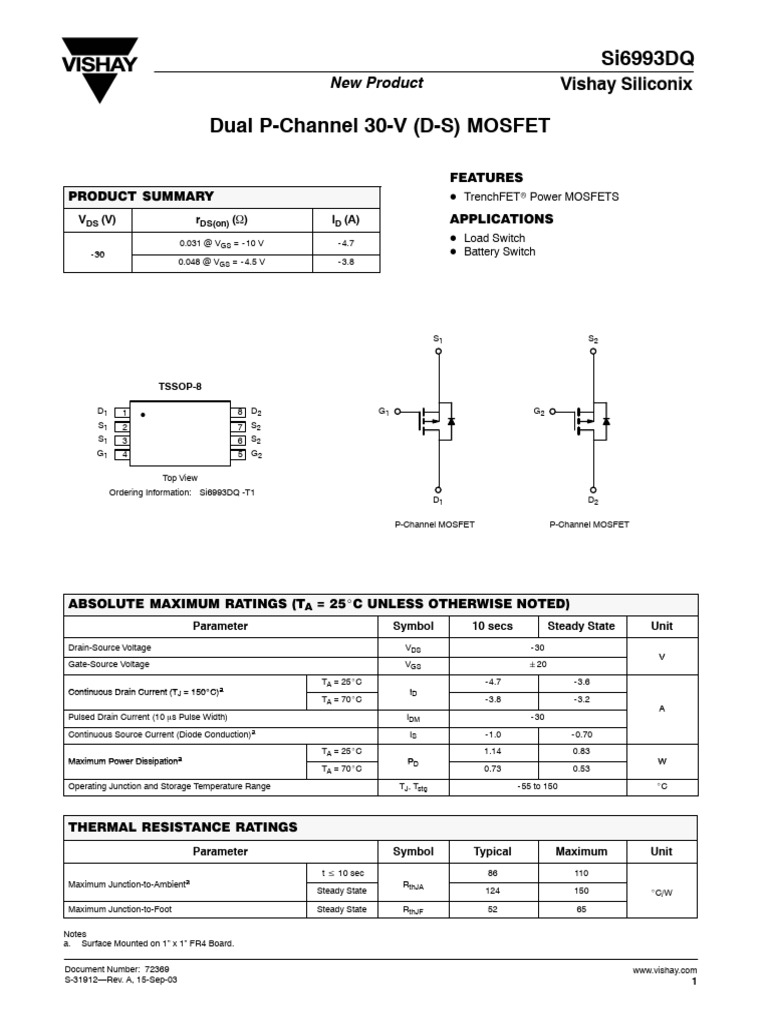 si6993dq-dual-p-channel-30-v-d-s-mosfet-vishay-siliconix-pdf