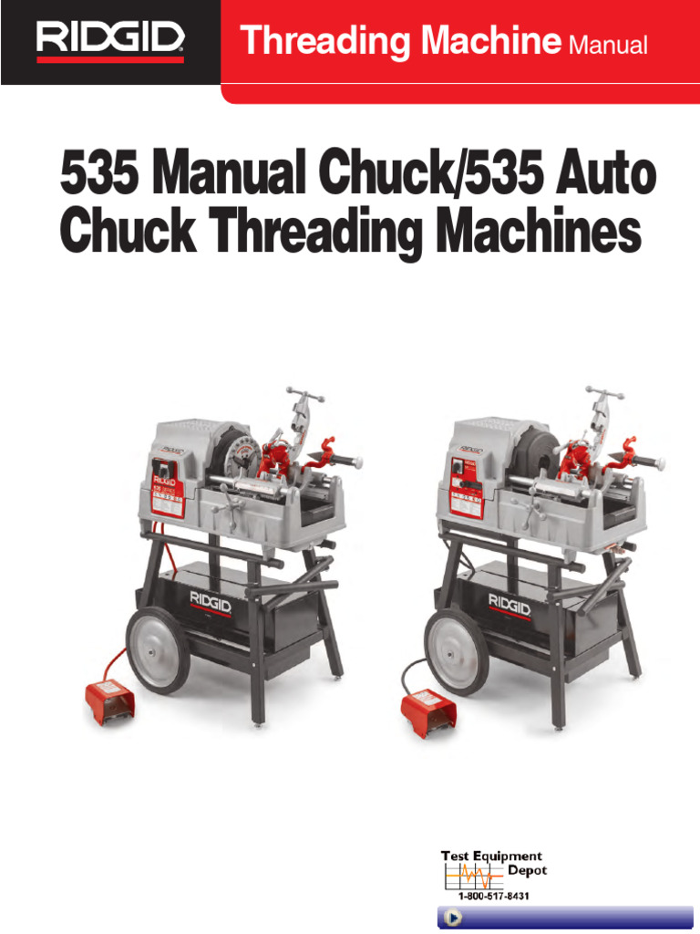 Ridgid 535 Manual Chuck Safety Guide | PDF | Screw | Pipe (Fluid ...