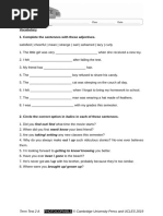 Unit 9 Progress Test A Answers | PDF | Sentence (Linguistics)