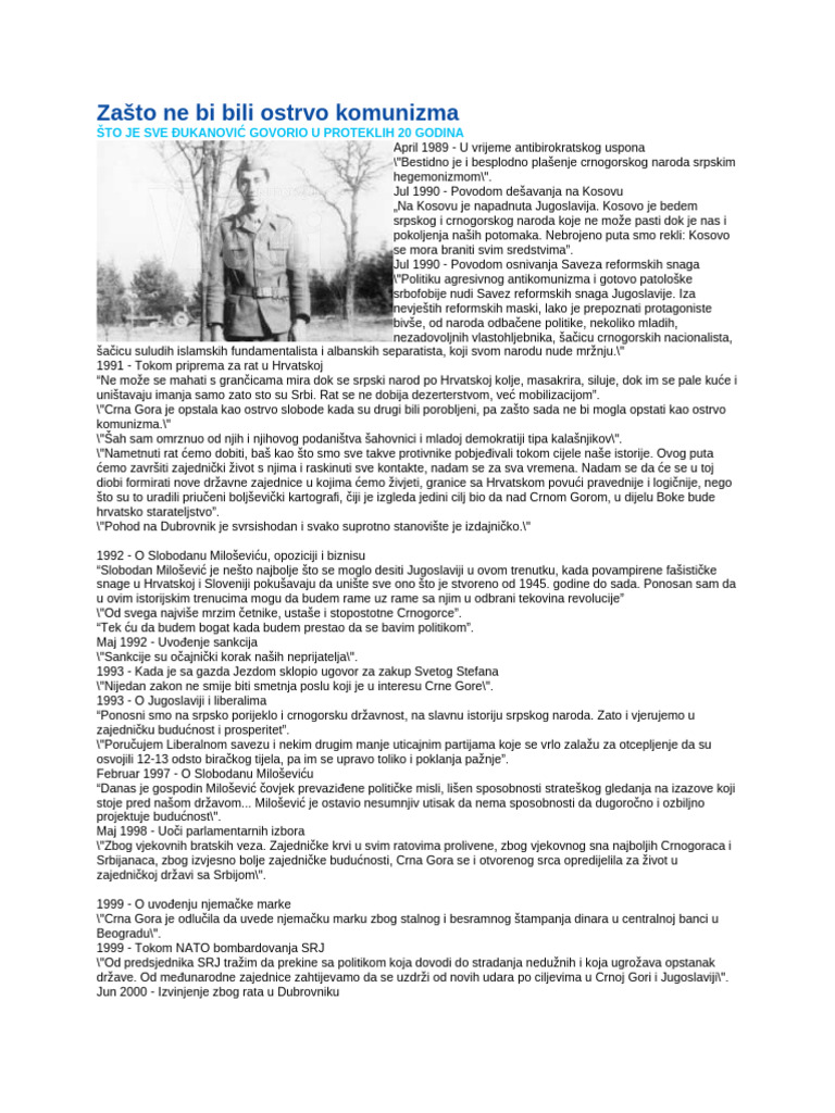 Zašto Ne Bi Bili Ostrvo Komunizma | PDF