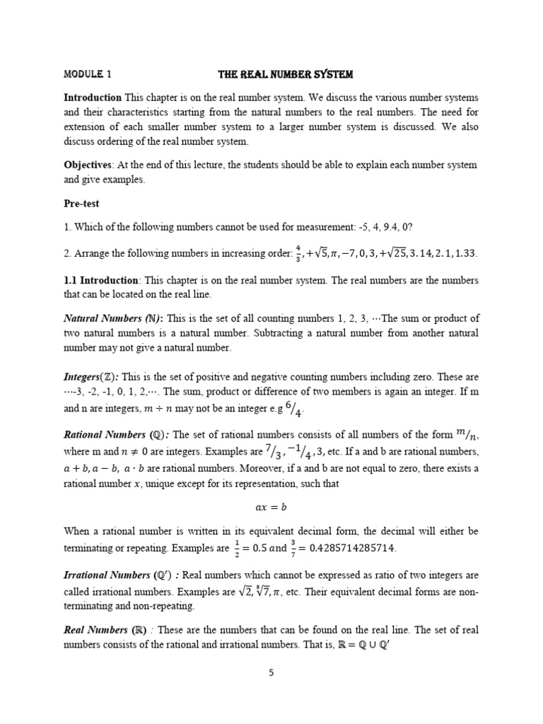 Real Numbers for Students | PDF | Numbers | Rational Number