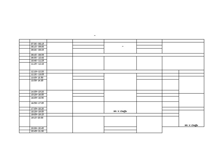 Civil Engineering Semester I Timetable | PDF