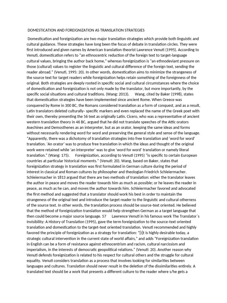 Domestication vs. Foreignization in Translation | PDF | Translations ...