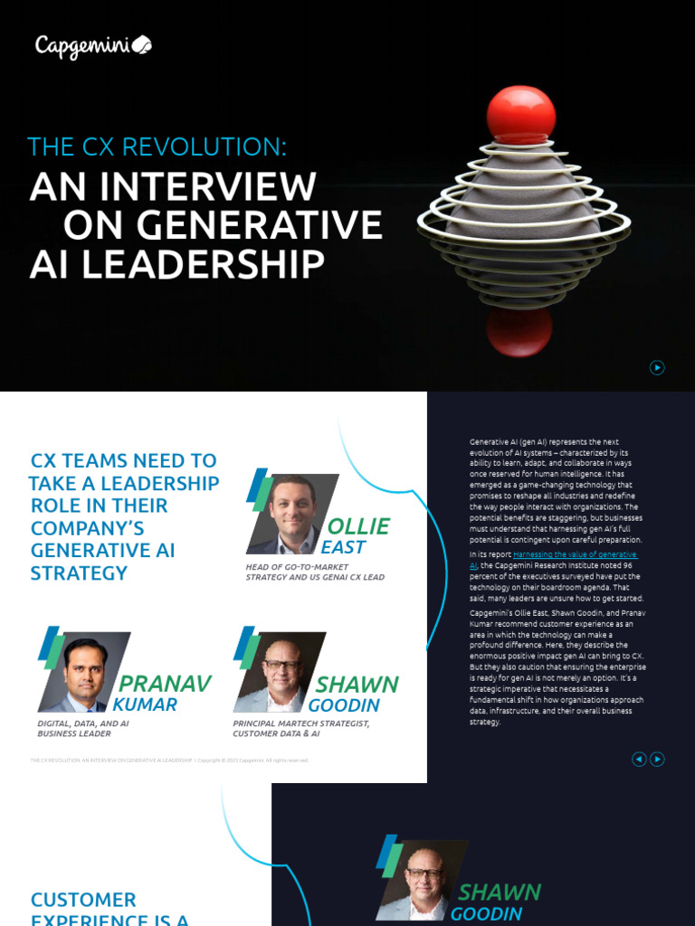 Capgemini - CX Generative AI PoV - 13902e | PDF | Artificial ...