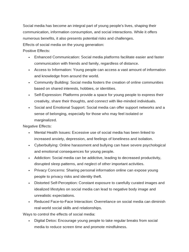 Social Media Has Become An Integral Part of Young People | PDF | Social ...
