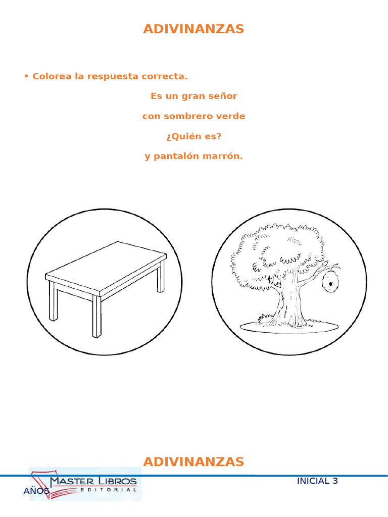 Adivinanzas para Niños de Inicial 3-5 Años | PDF