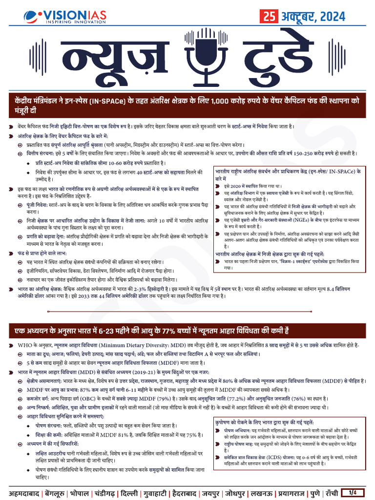 VisionIAS Daily Current Affairs 25 October 2024 | PDF