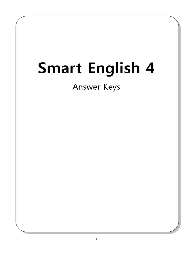 Smart English 4 Answer Key | PDF