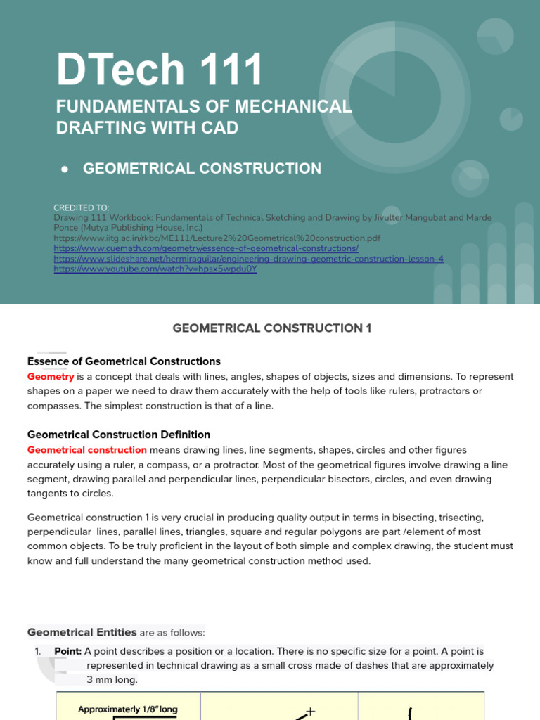Geometrical Construction Techniques | PDF | Circle | Triangle