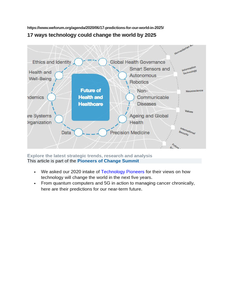 17 Ways Technology Could Change The World by 2025 Študenti PDF