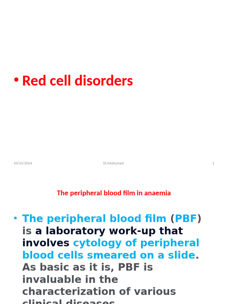 Lecture 4 Hematology | PDF | Anemia | Red Blood Cell