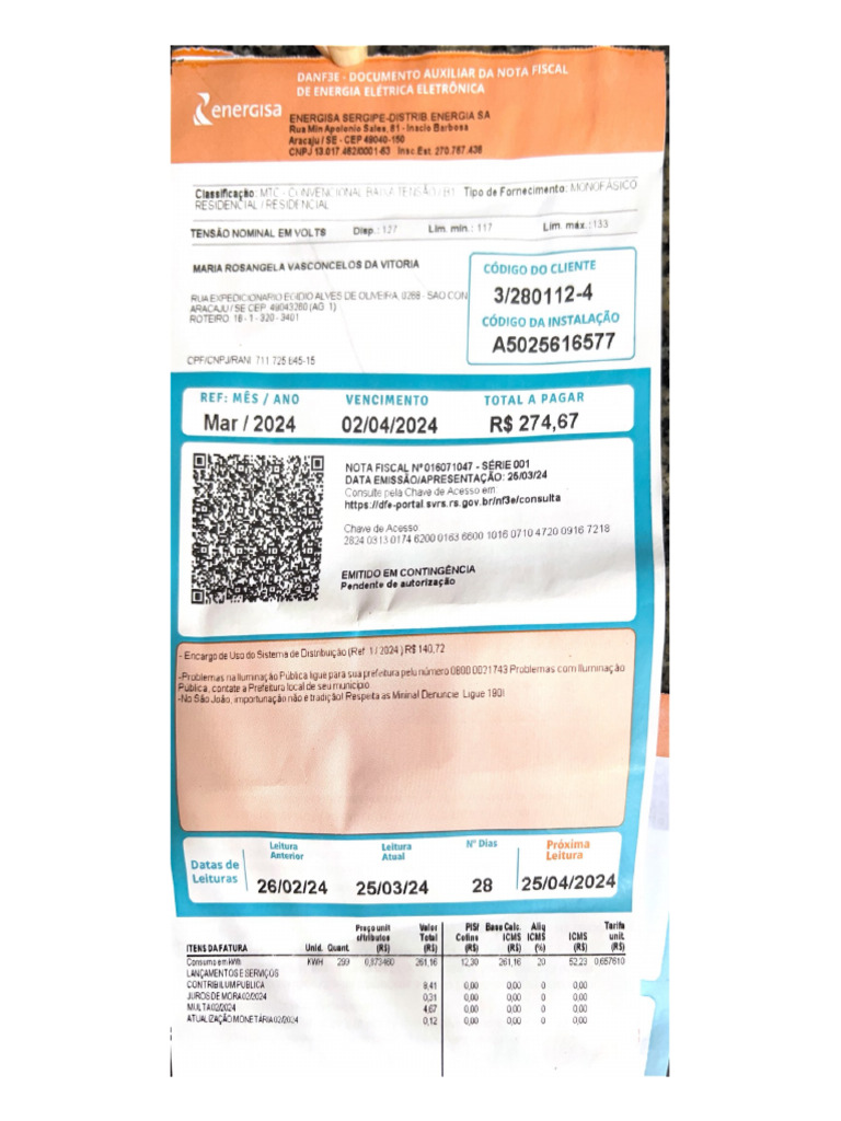 Danf3e - Documento Auxiliar Da Nota Fiscal 2 | PDF